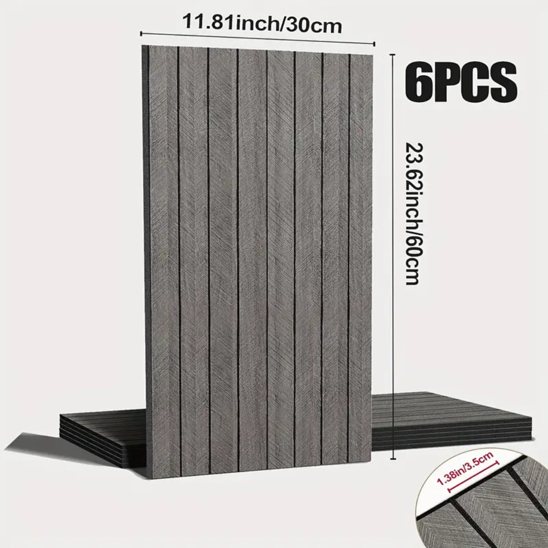 Pannelli a parete a doghe in legno 3D, autoadesivi, rimovibili, impermeabili Compra 1 e ricevi 6 pannelli Premium a soli £7! (30 cm x 60 cm)