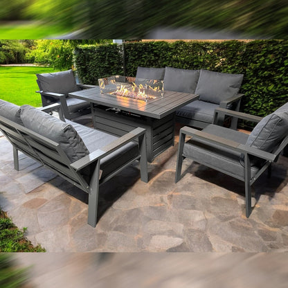 Salotto da giardino Oxford lusso 3+2+1+1 con tavolo focolare