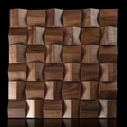 Pannello Mosaico 3D in Legno Massello Premium ✅(30 x 30 cm)
