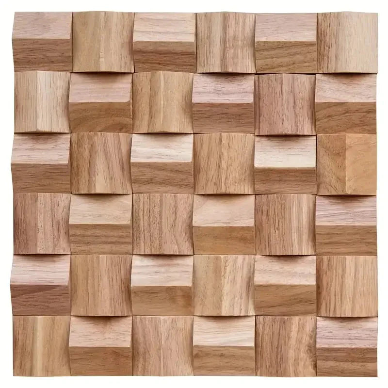 Pannello Mosaico 3D in Legno Massello Premium ✅(30 x 30 cm)