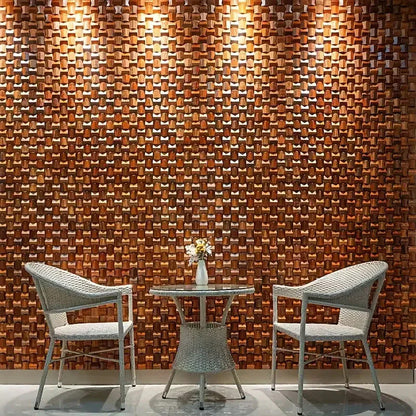 Pannello Mosaico 3D in Legno Massello Premium ✅(30 x 30 cm)