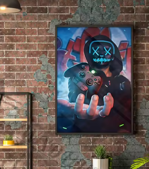 Quadri da Parete Premium - Neon Respawn: Collezione di Quadri da Parete per Gamer (Disponibili in Diverse Misure)